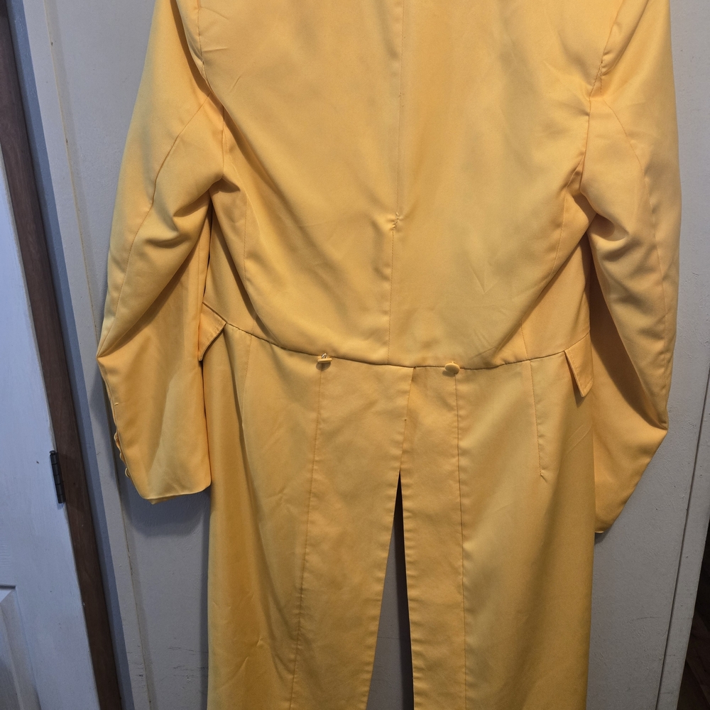 Men's Mustard Yellow Long Coat Jacket - Picture 4 of 10